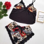 Pijama scurta sexy dama Elisa  negru color - imagine 3